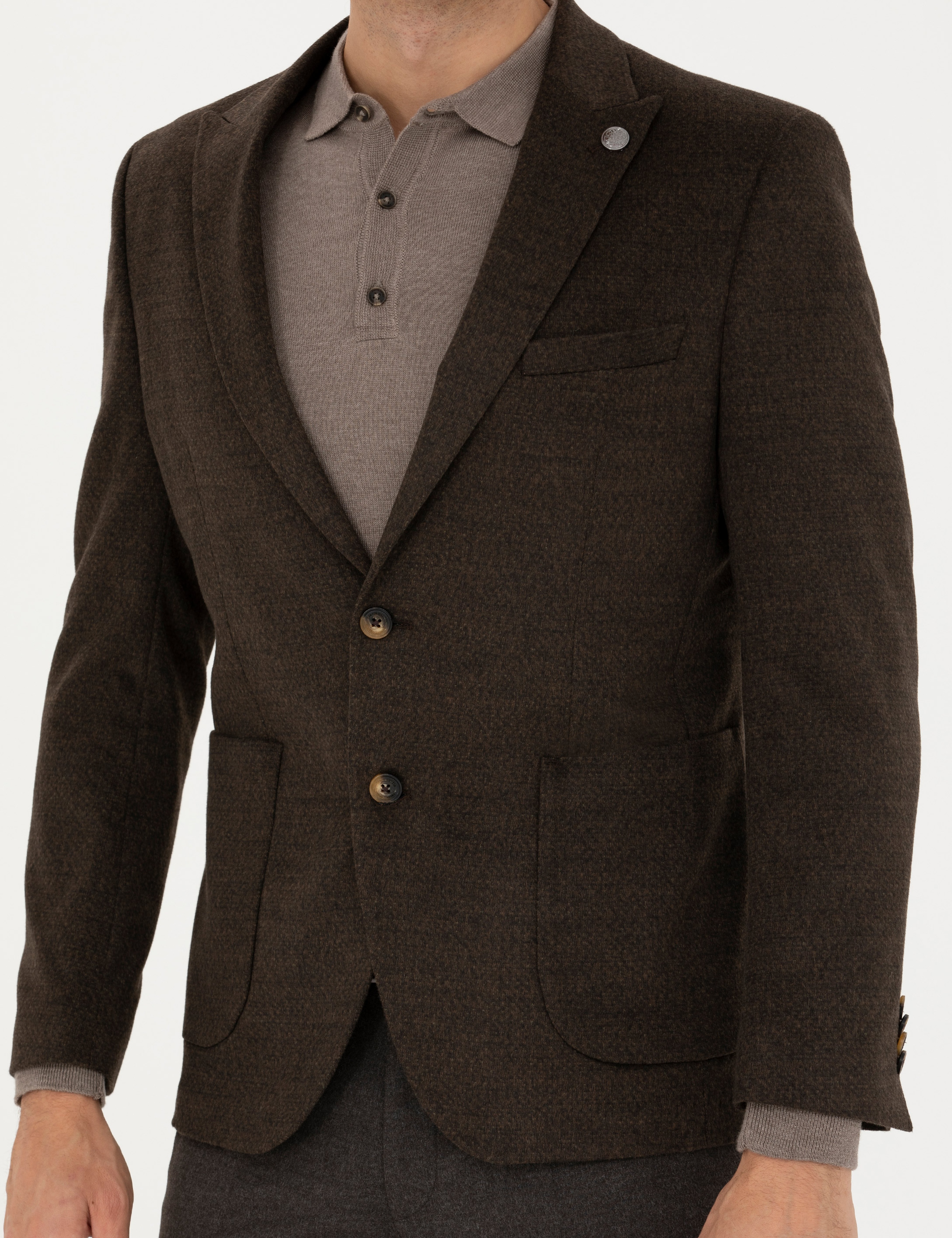 Kahverengi Ekstra Slim Fit Ceket