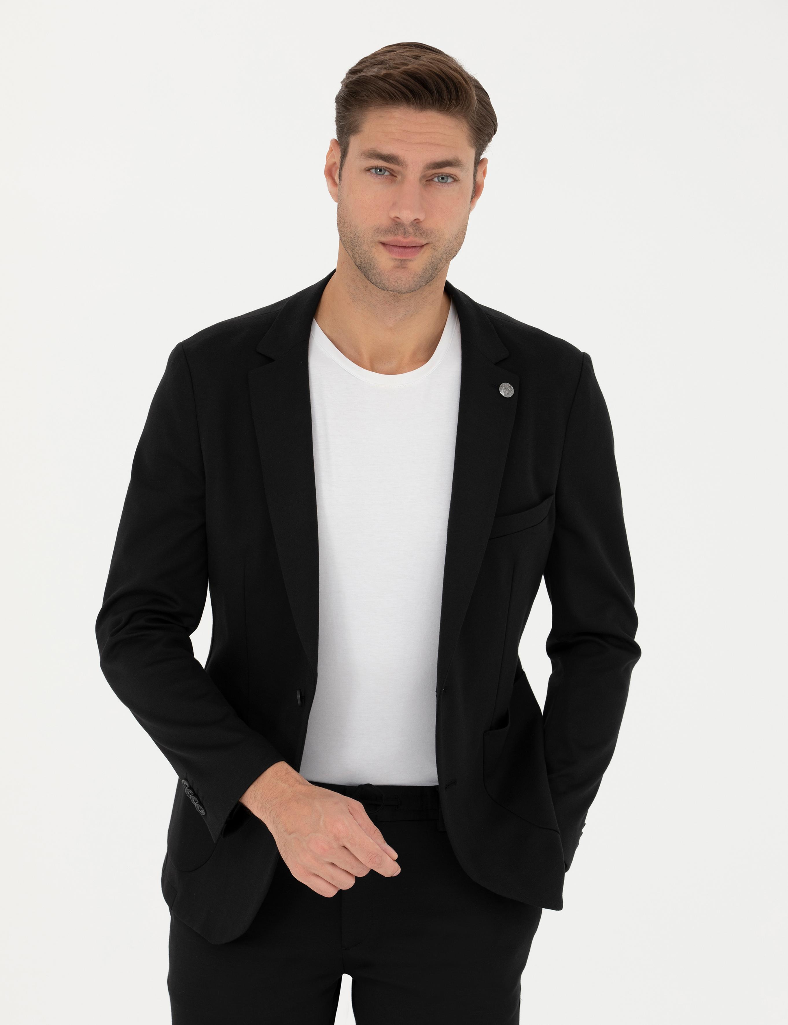 Siyah Ekstra Slim Fit Blazer Ceket