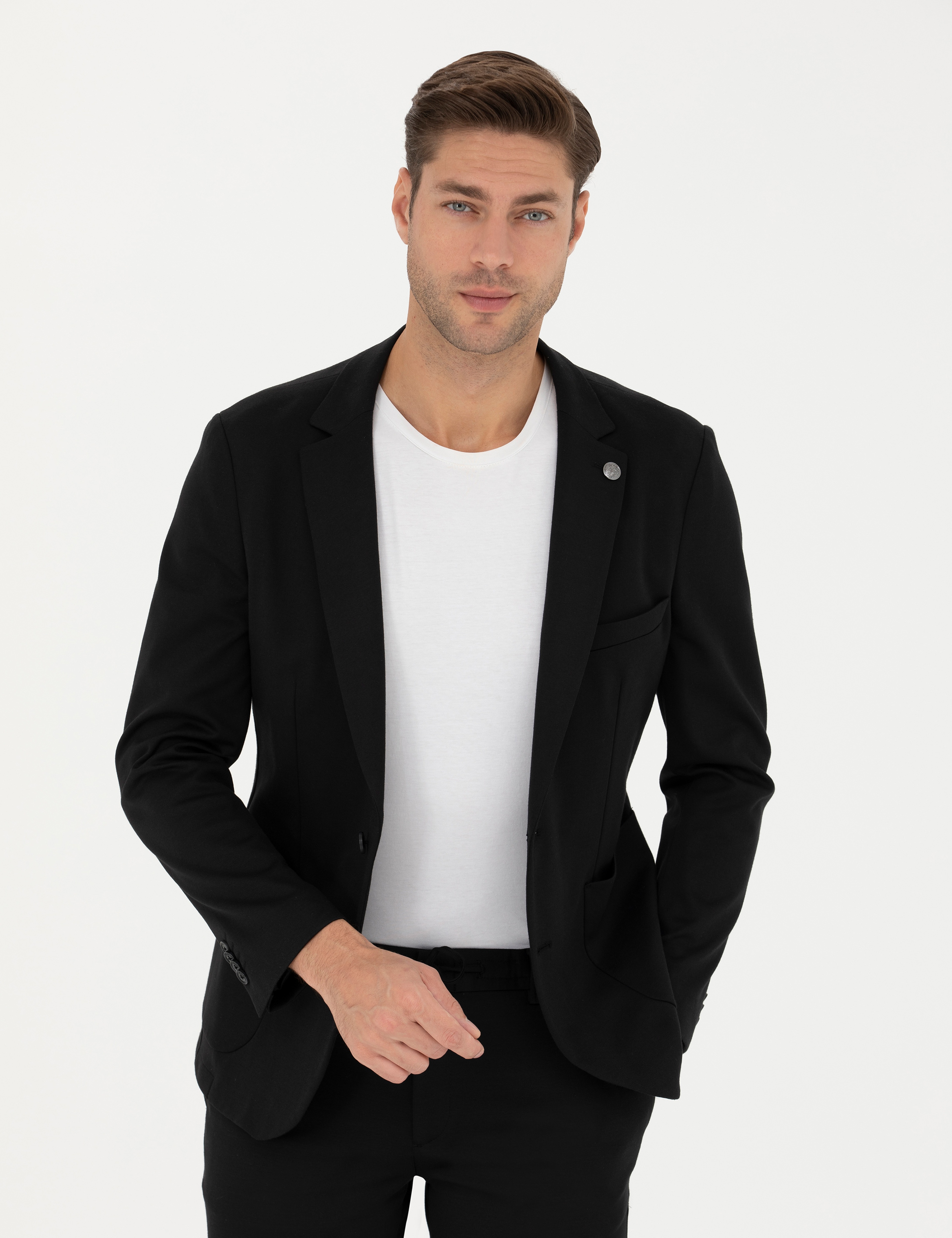 Siyah Ekstra Slim Fit Blazer Ceket - Image 3
