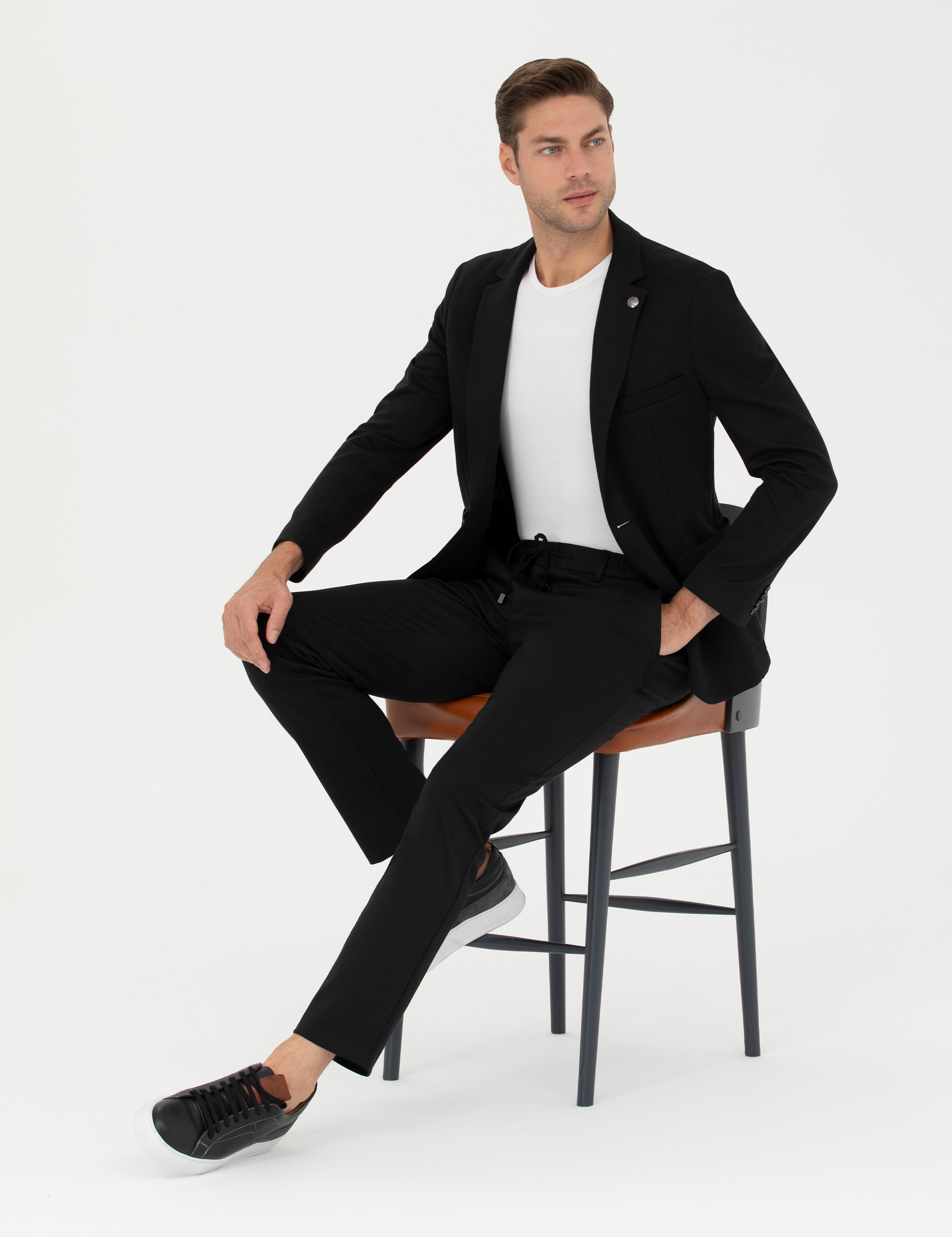 Siyah Ekstra Slim Fit Blazer Ceket