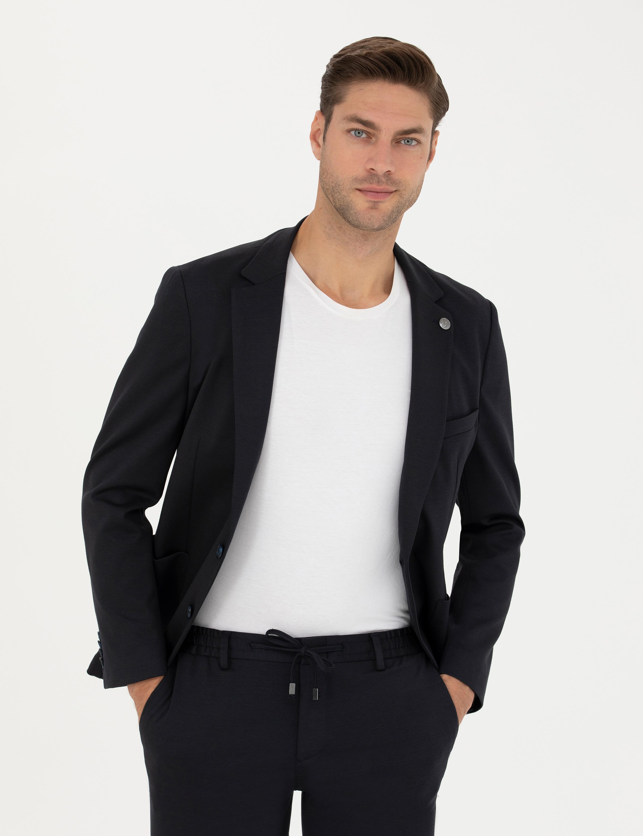 Lacivert Ekstra Slim Fit Blazer Ceket