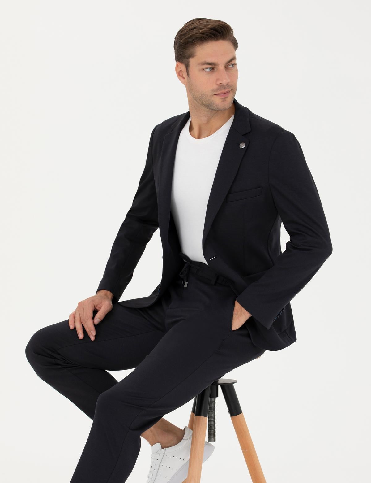 Lacivert Ekstra Slim Fit Blazer Ceket