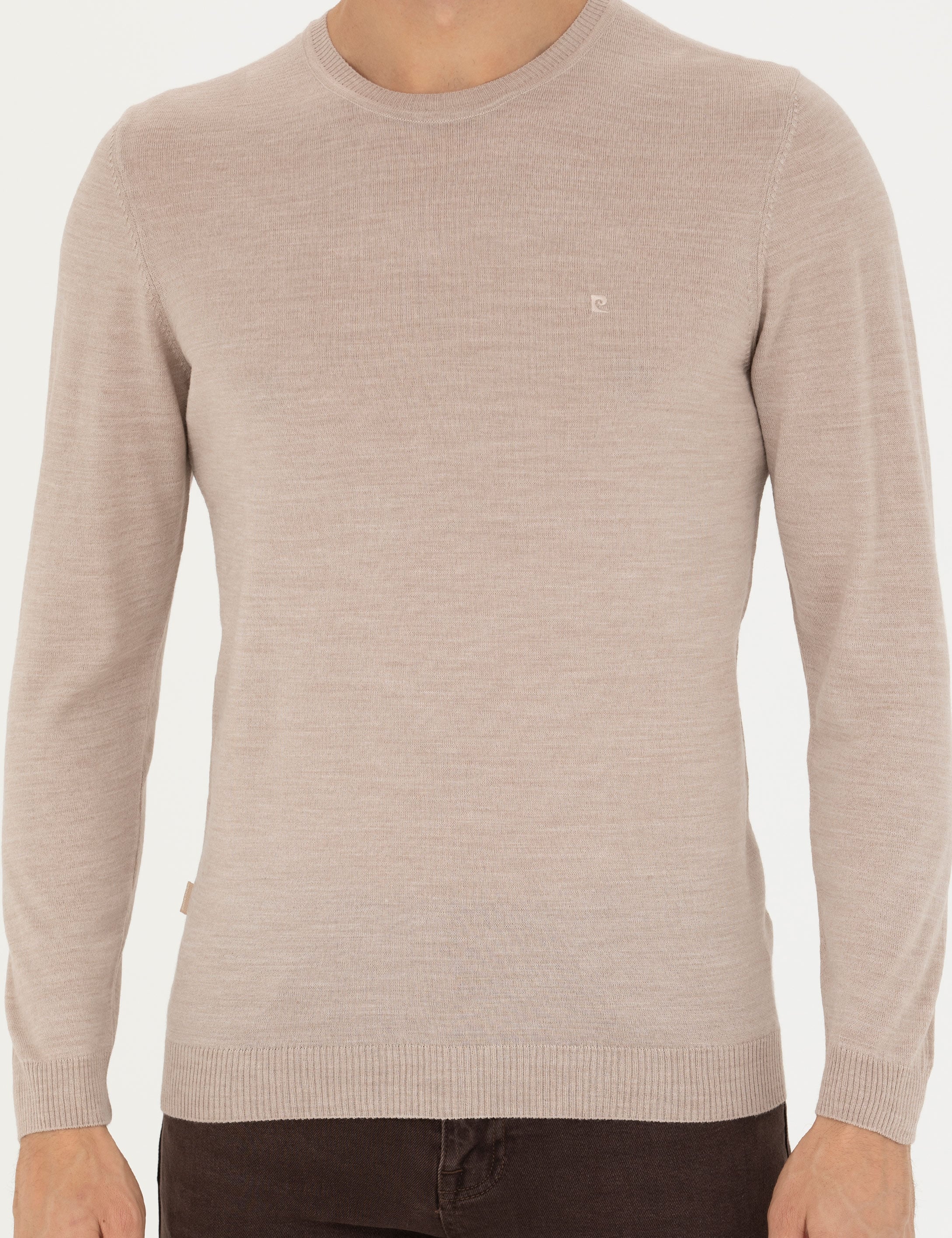Taş Slim Fit Bisiklet Yaka Yün Karışımlı Basic Triko Kazak