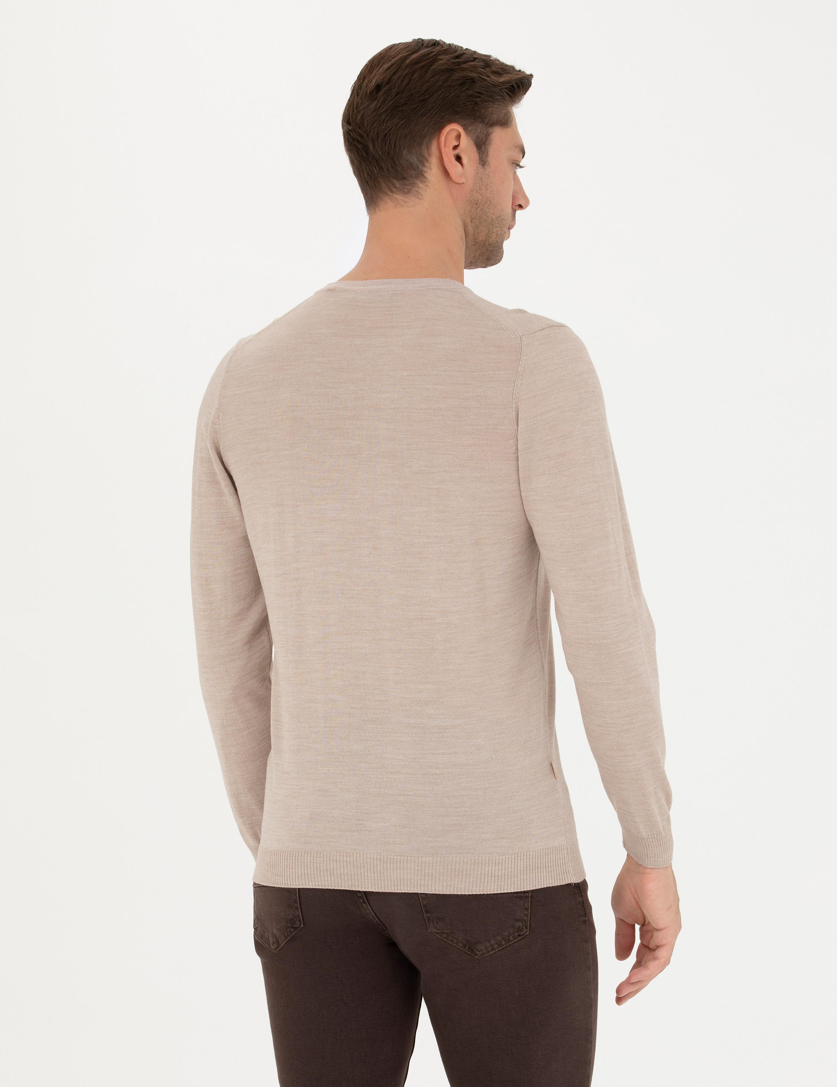 Taş Slim Fit Bisiklet Yaka Yün Karışımlı Basic Triko Kazak