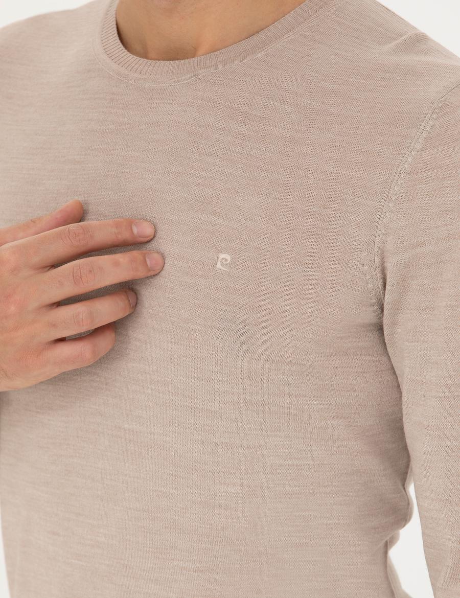 Taş Slim Fit Bisiklet Yaka Yün Karışımlı Basic Triko Kazak