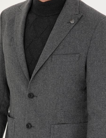 Füme Slim Fit Yün Karışımlı Ceket - 50274205134