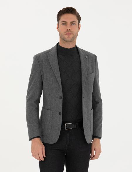 Füme Slim Fit Yün Karışımlı Ceket - 50274205134