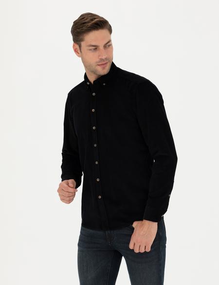 Siyah Regular Fit Uzun Kollu Gömlek - 50274112016