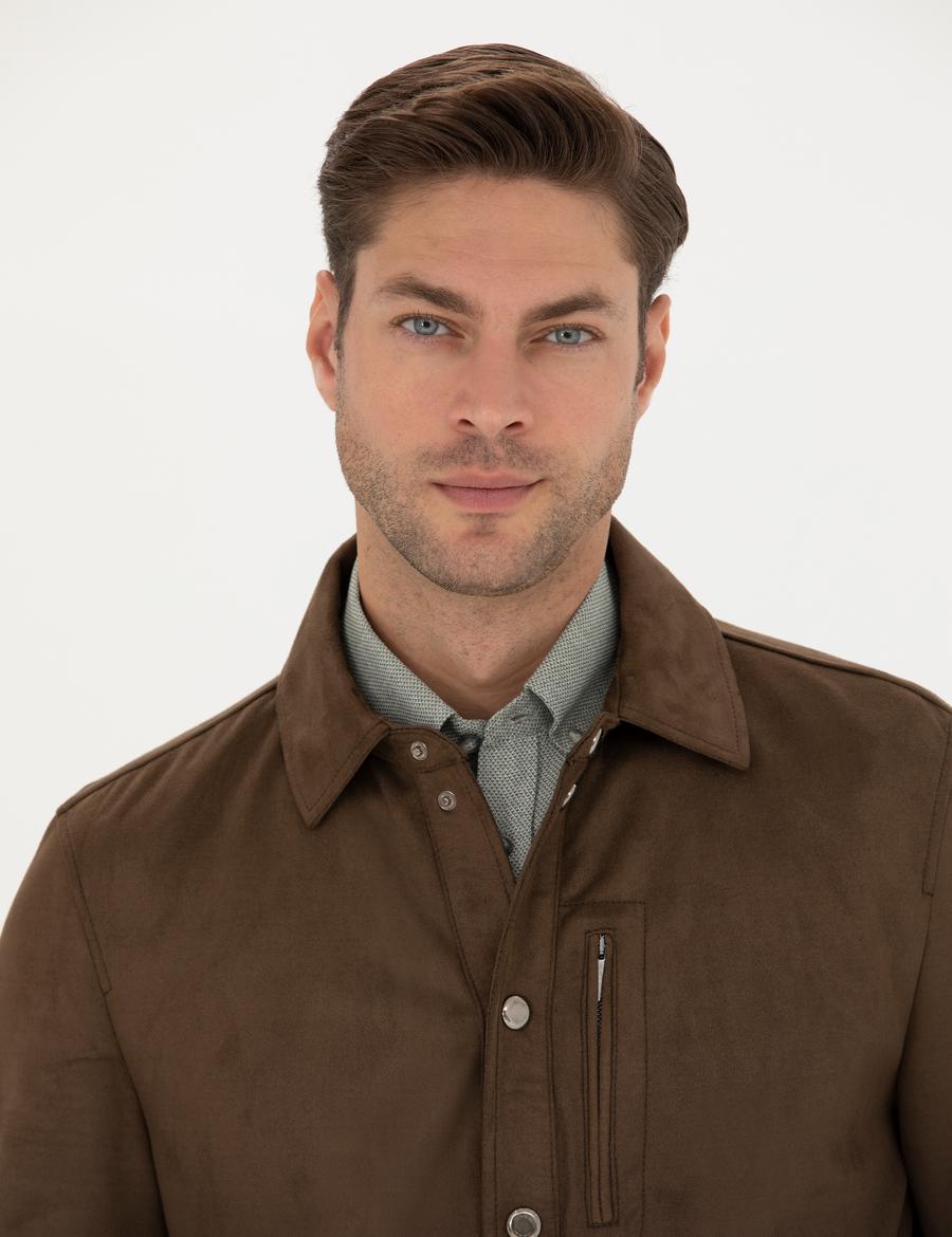 Haki Suni Deri Ceket