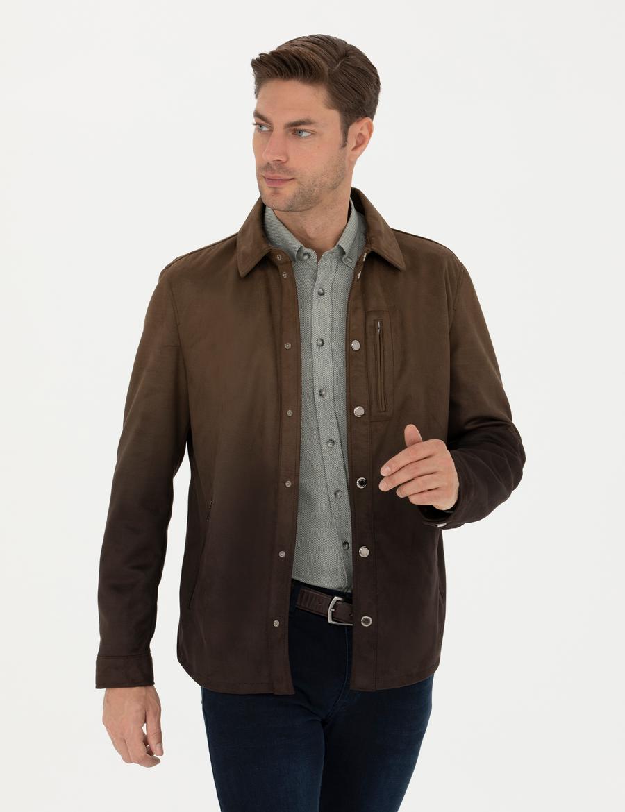 Haki Suni Deri Ceket