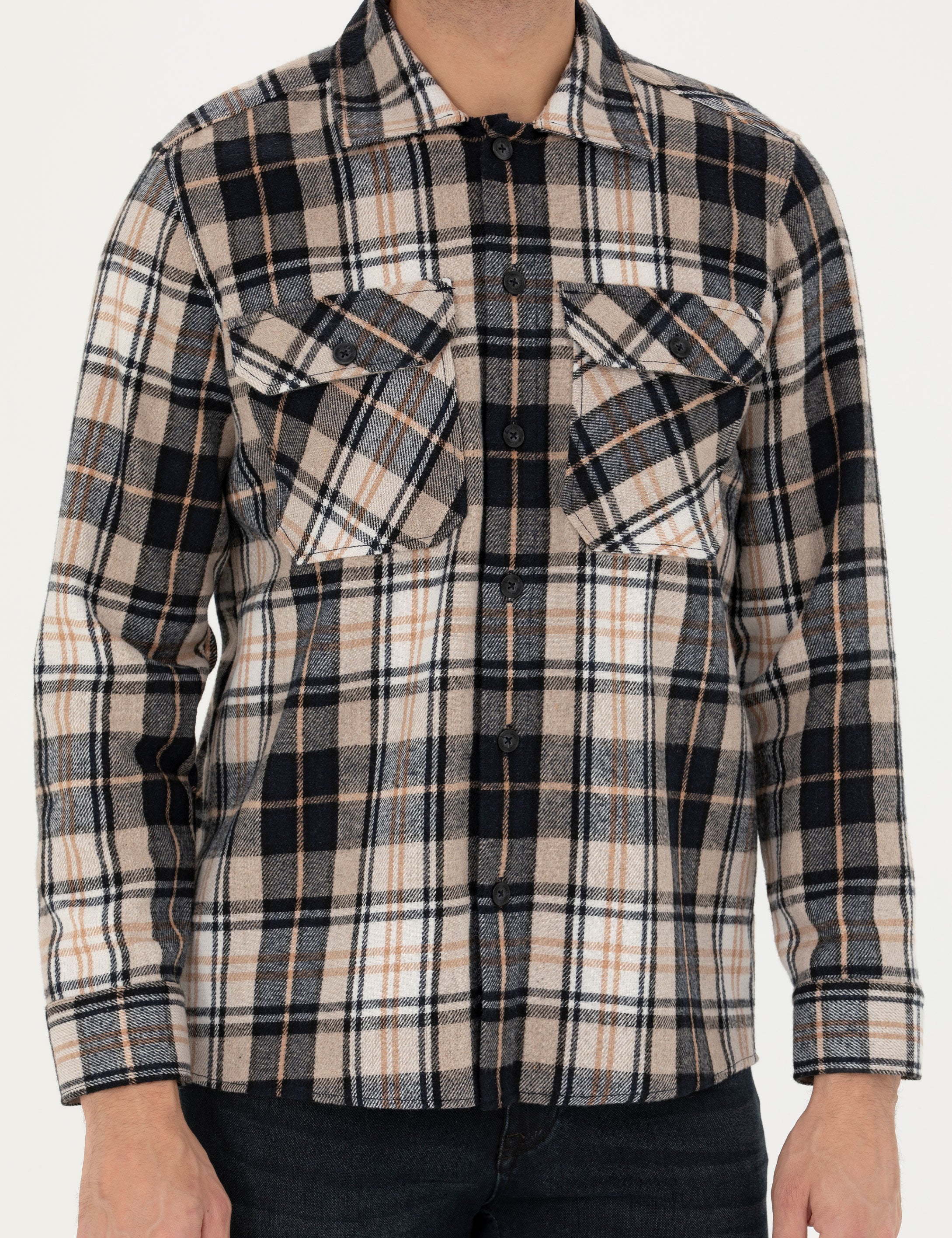 Lacivert Oversize Oduncu Gömlek