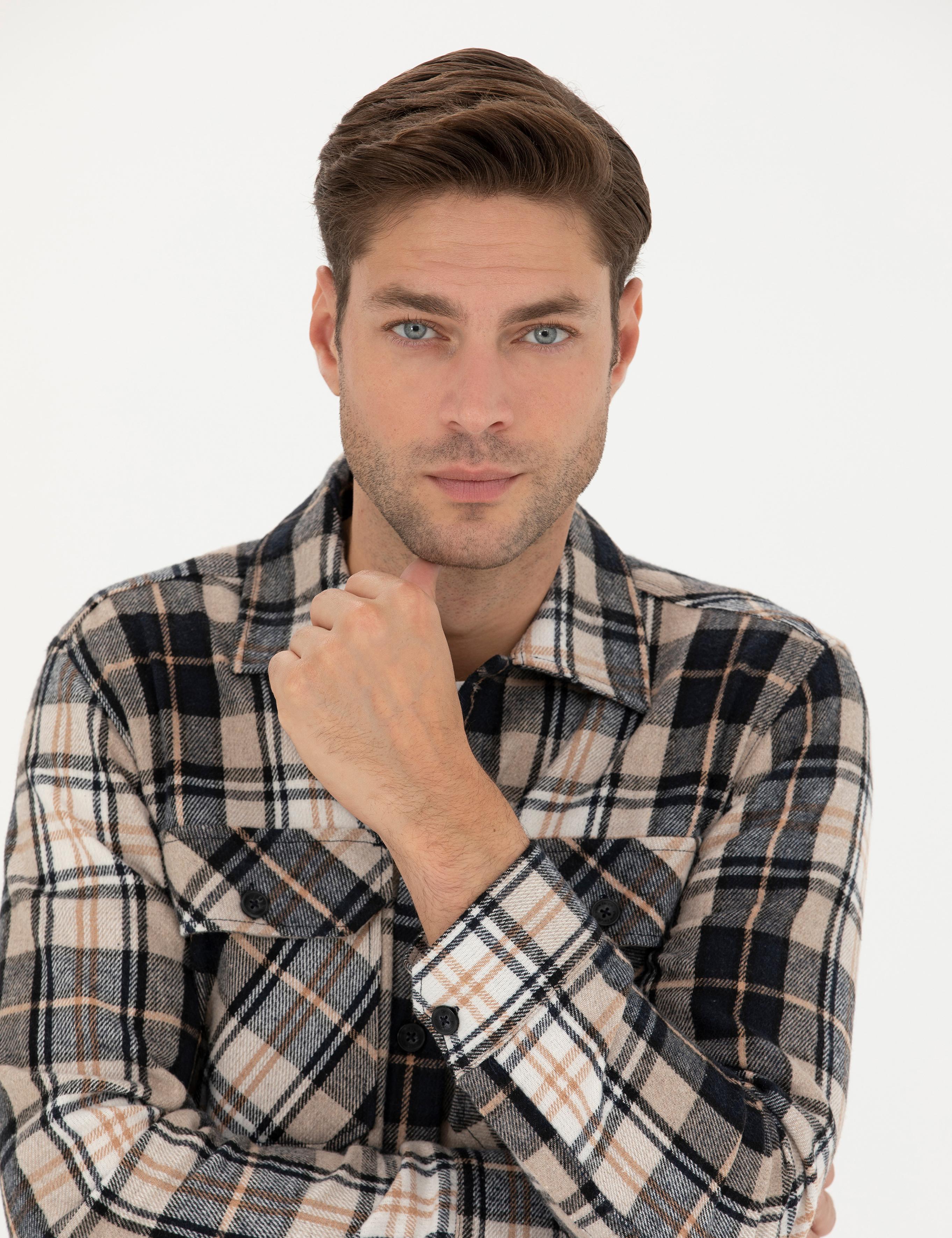 Lacivert Oversize Oduncu Gömlek