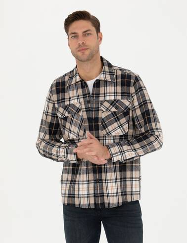 Lacivert Oversize Oduncu Gömlek