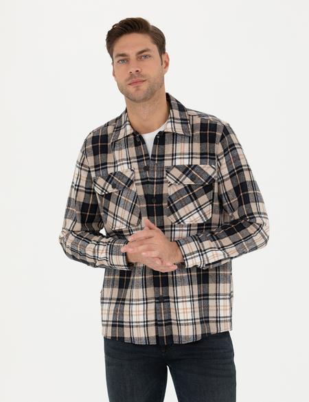 Lacivert Oversize Oduncu Gömlek - 50275763022