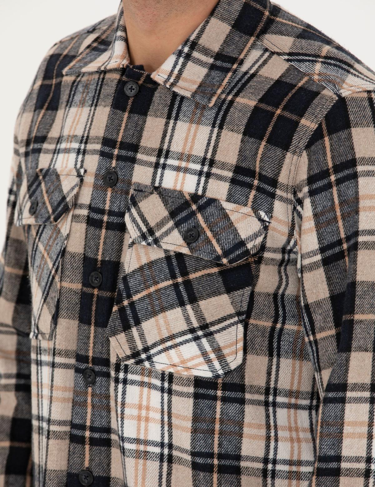 Lacivert Oversize Oduncu Gömlek - 50275763022