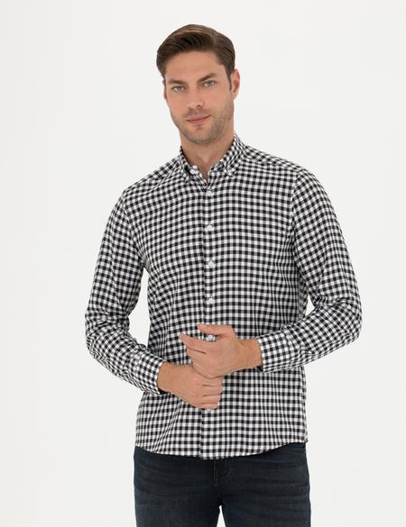 Siyah Regular Fit Uzun Kollu Gömlek - 50277737005