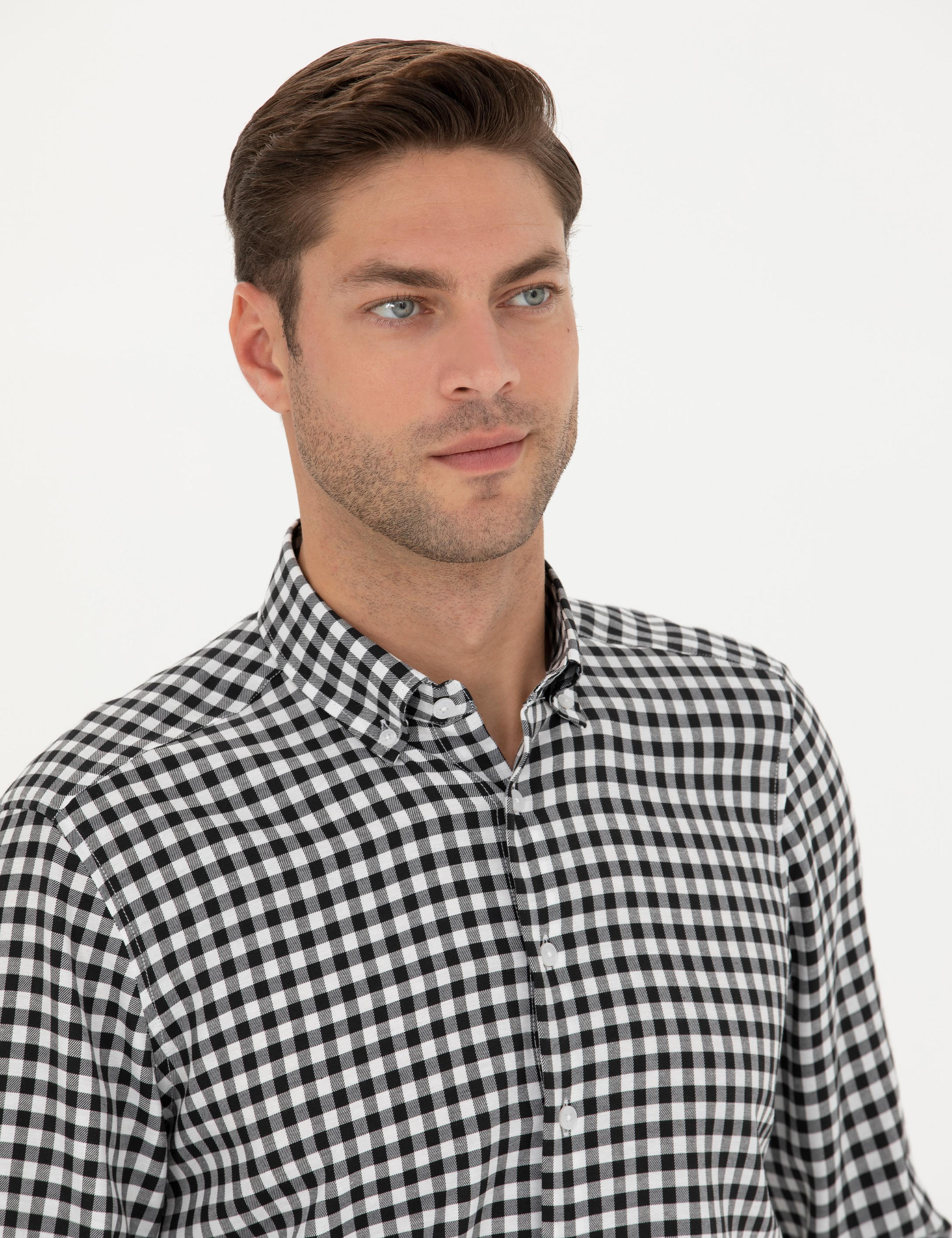 Siyah Regular Fit Uzun Kollu Gömlek