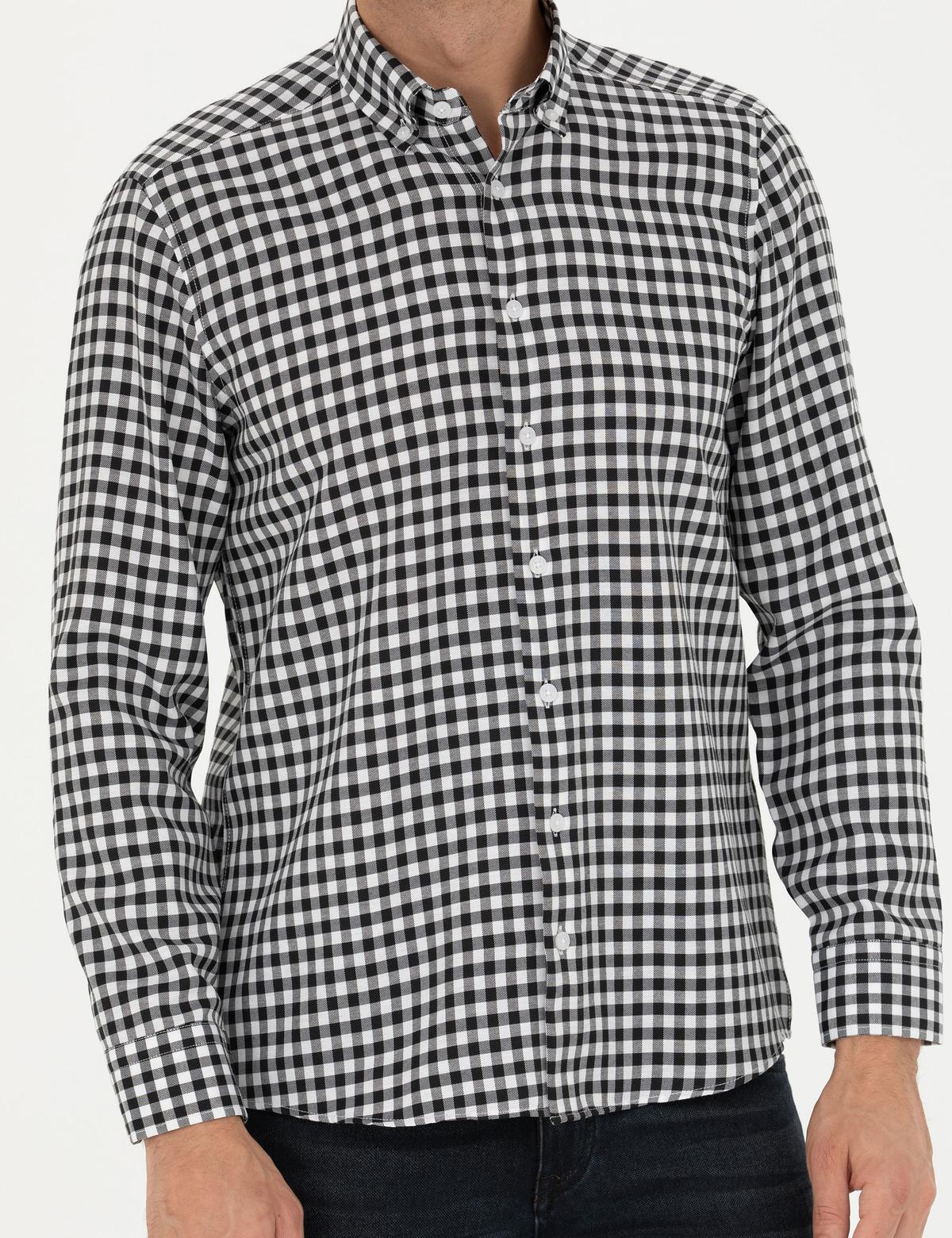 Siyah Regular Fit Uzun Kollu Gömlek - 50277737005