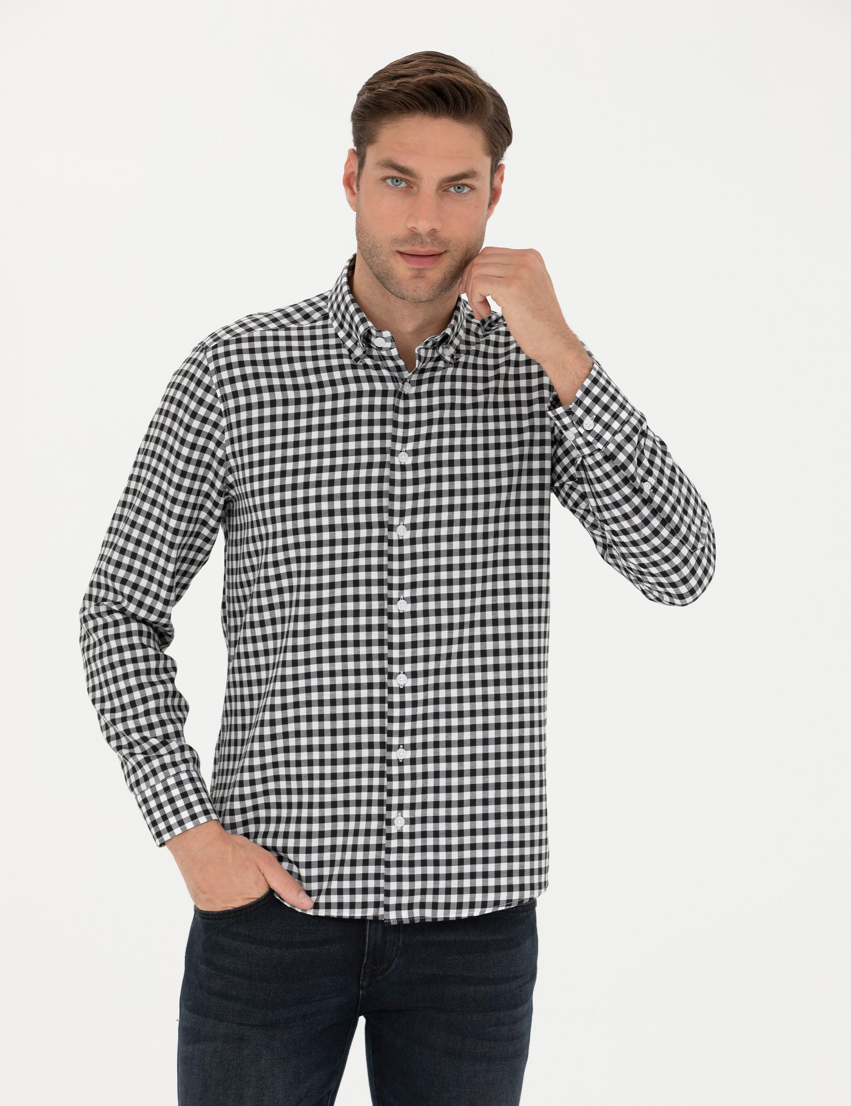 Siyah Regular Fit Uzun Kollu Gömlek