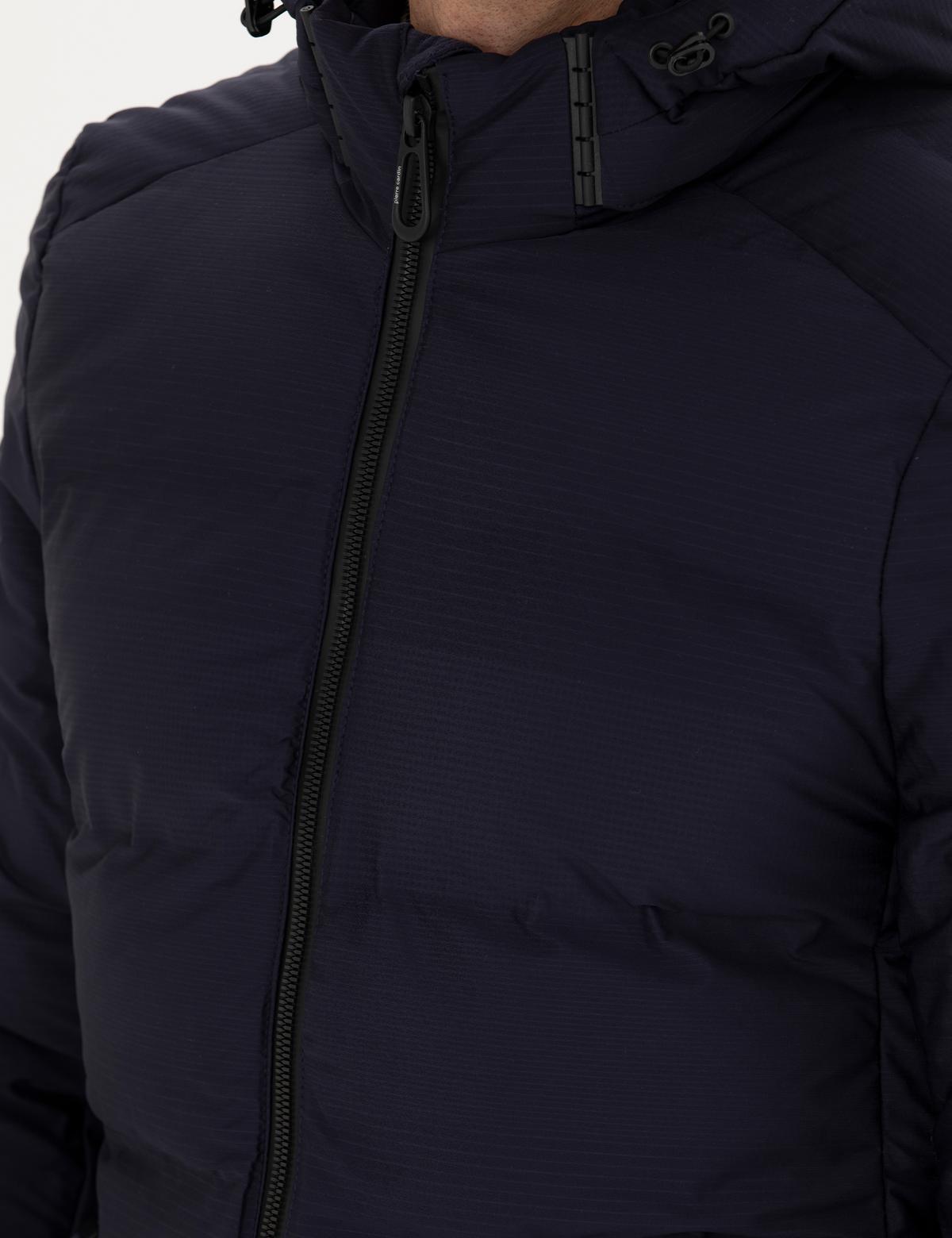 Lacivert Kapüşonlu Şişme Mont - 50275487022