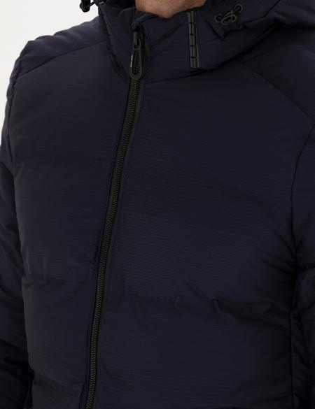 Lacivert Kapüşonlu Şişme Mont - 50275487022