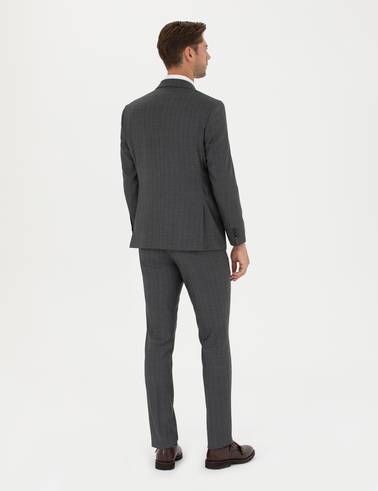 %100 Yün Füme Slim Fit Takım Elbise