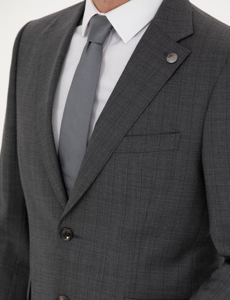 %100 Yün Füme Slim Fit Takım Elbise - 50272783020