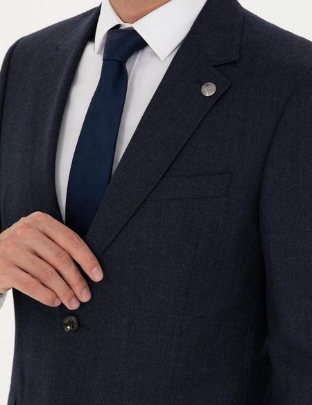 %100 Yün Lacivert Slim Fit Takım Elbise - 50278193008