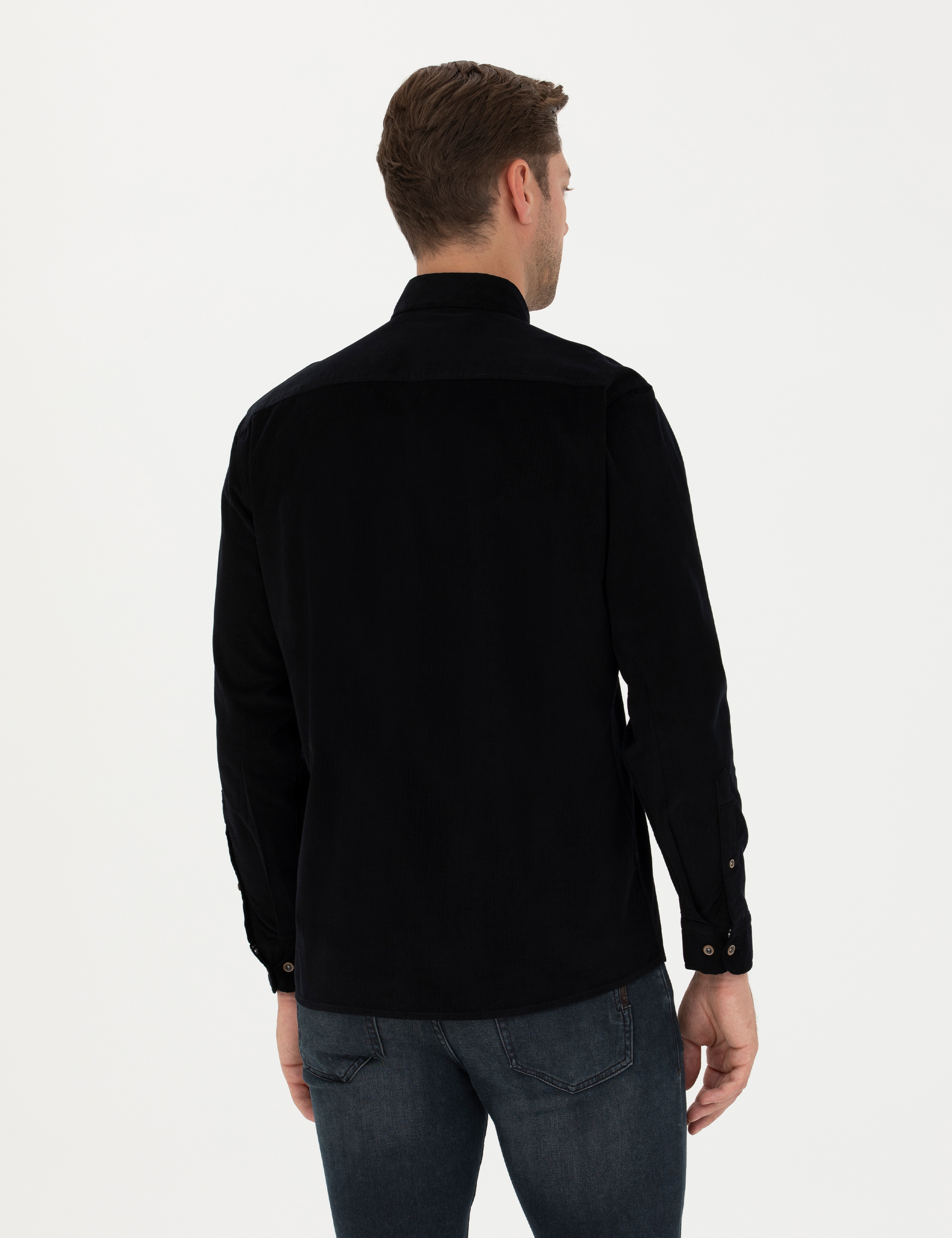 Siyah Regular Fit Uzun Kollu Gömlek