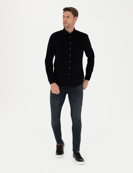 Siyah Regular Fit Uzun Kollu Gömlek - 50274112016