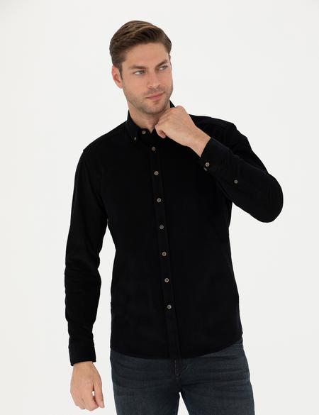 Siyah Regular Fit Uzun Kollu Gömlek - 50274112016
