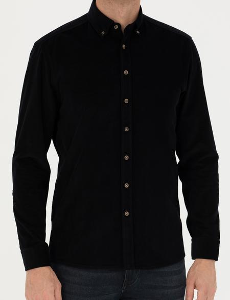 Siyah Regular Fit Uzun Kollu Gömlek - 50274112016