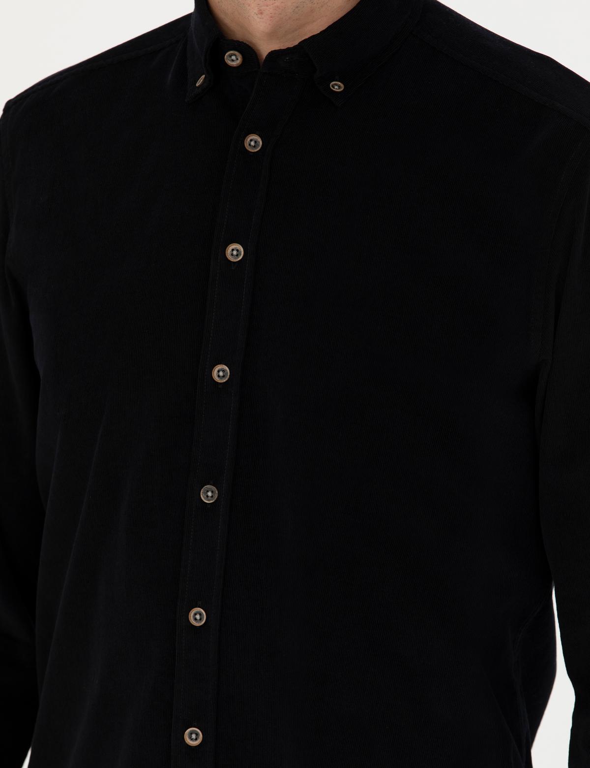 Siyah Regular Fit Uzun Kollu Gömlek - 50274112016