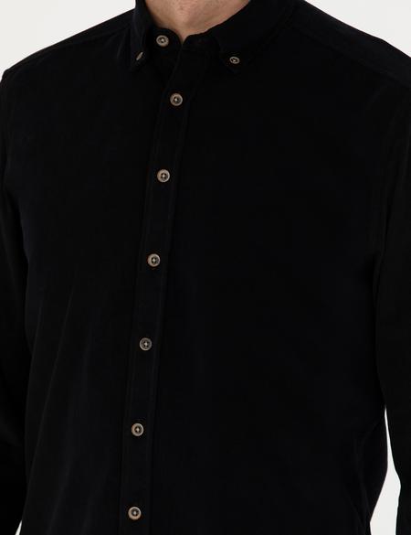 Siyah Regular Fit Uzun Kollu Gömlek - 50274112016