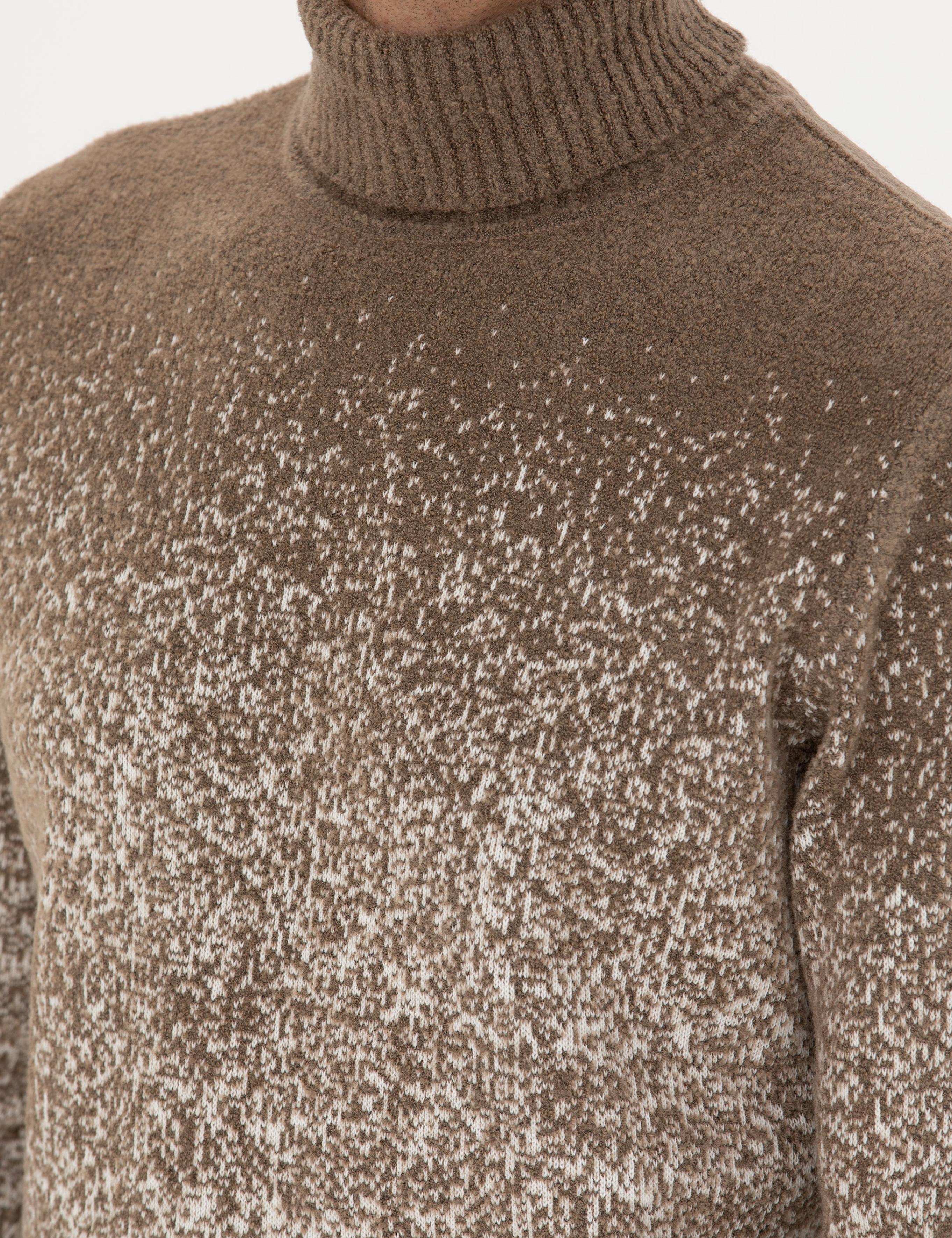 Vizon Slim Fit Balıkçı Yaka Yün Karışımlı Triko Kazak