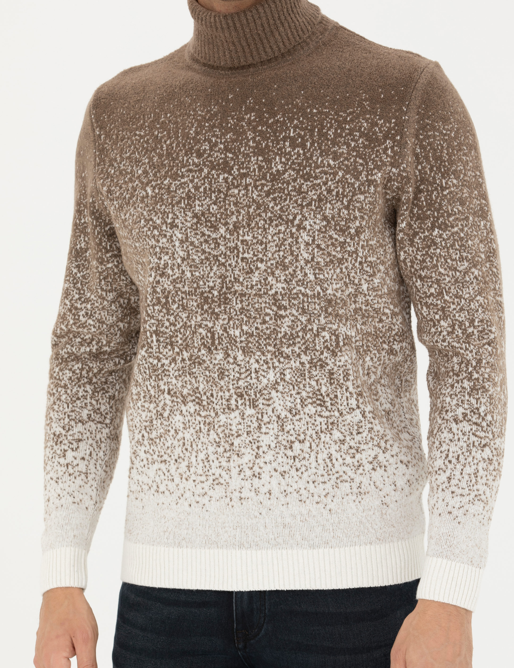 Vizon Slim Fit Balıkçı Yaka Yün Karışımlı Triko Kazak - Image 6