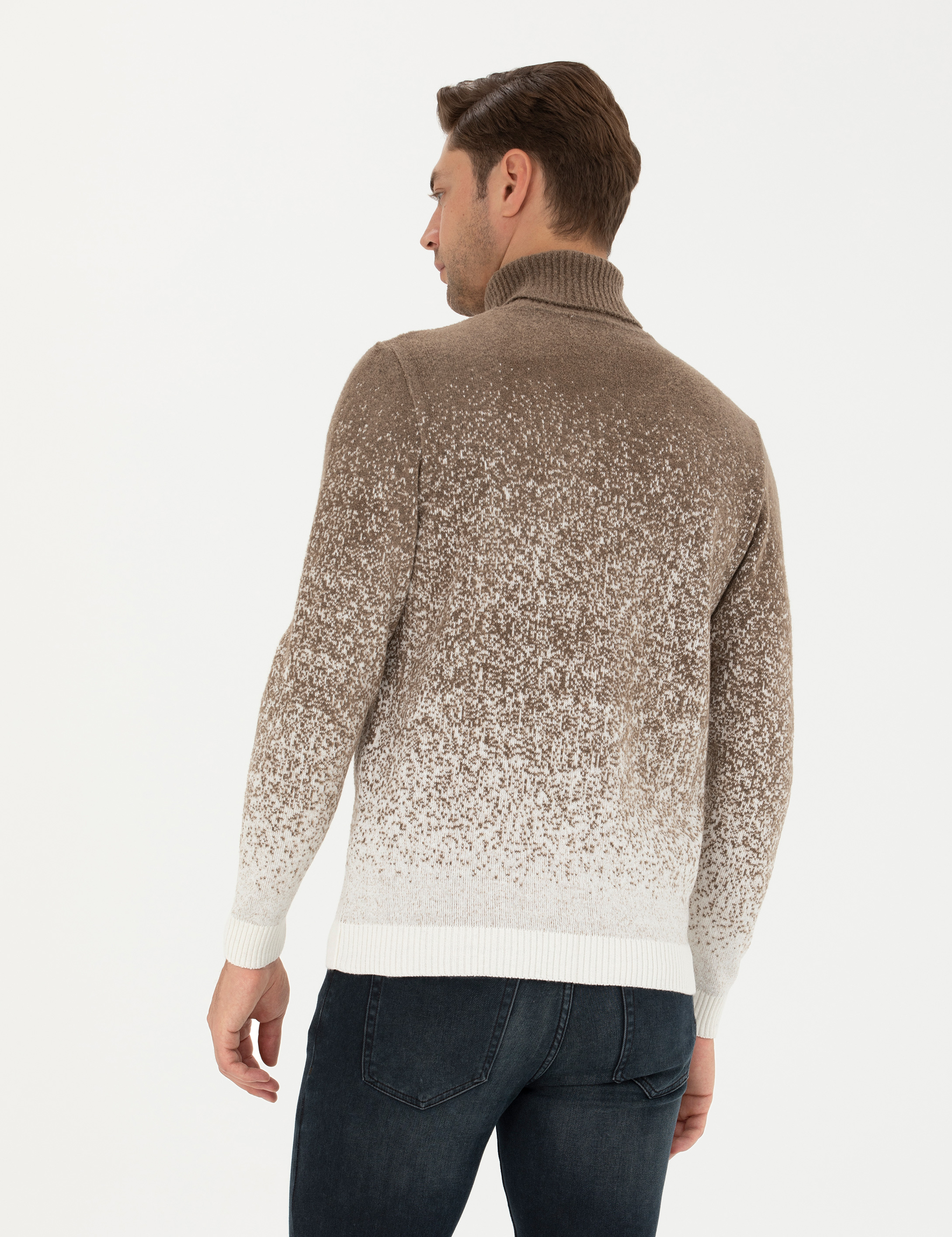 Vizon Slim Fit Balıkçı Yaka Yün Karışımlı Triko Kazak - Image 5