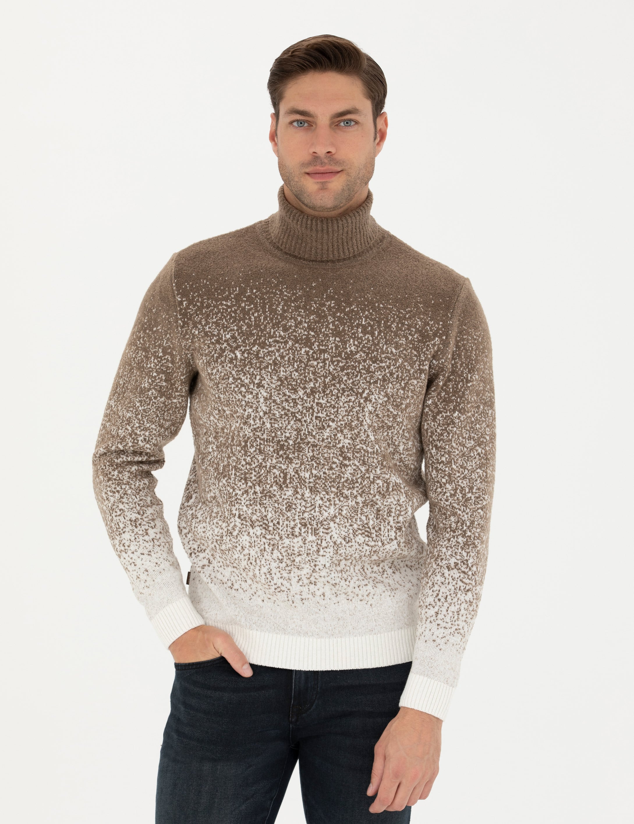 Vizon Slim Fit Balıkçı Yaka Yün Karışımlı Triko Kazak