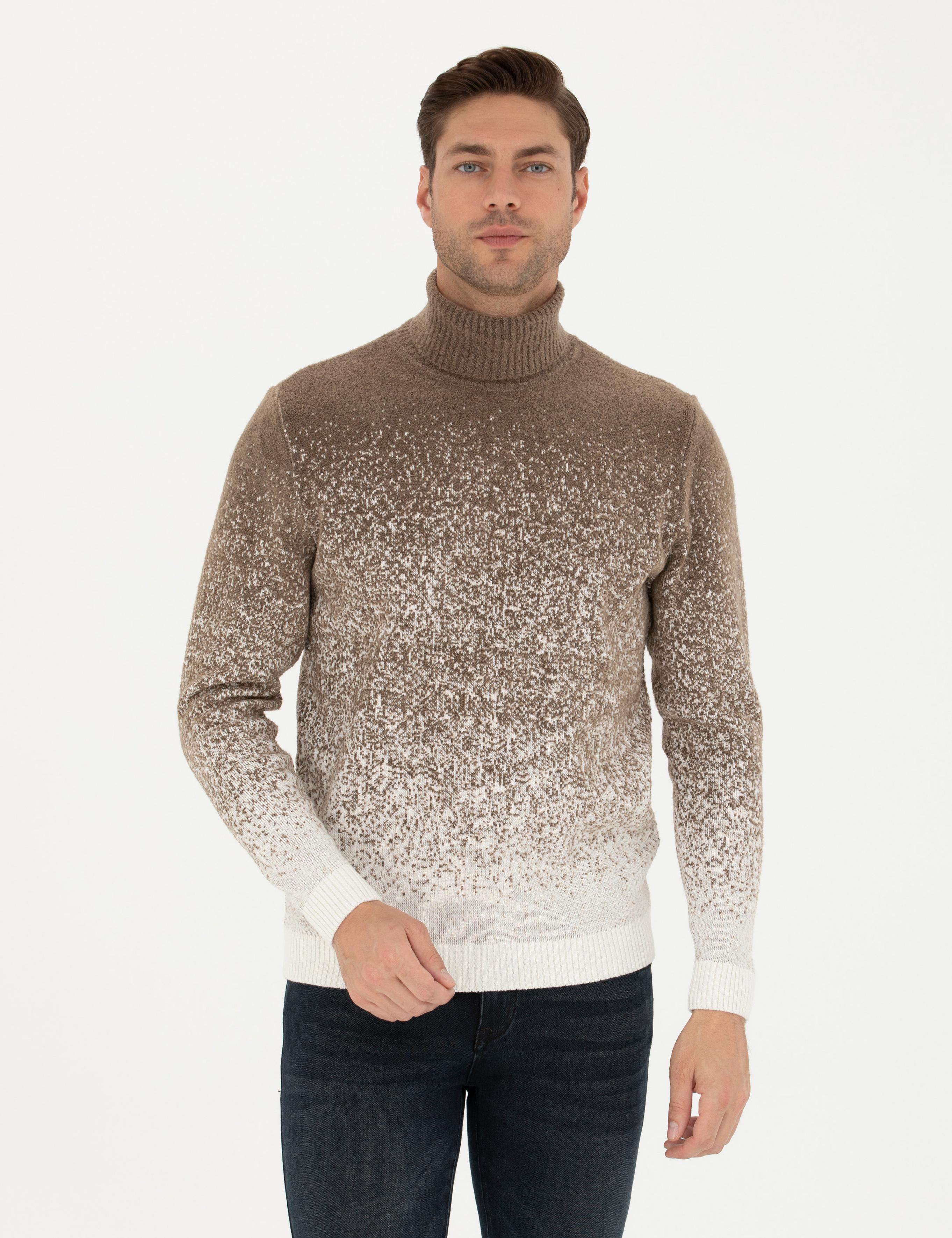 Vizon Slim Fit Balıkçı Yaka Yün Karışımlı Triko Kazak