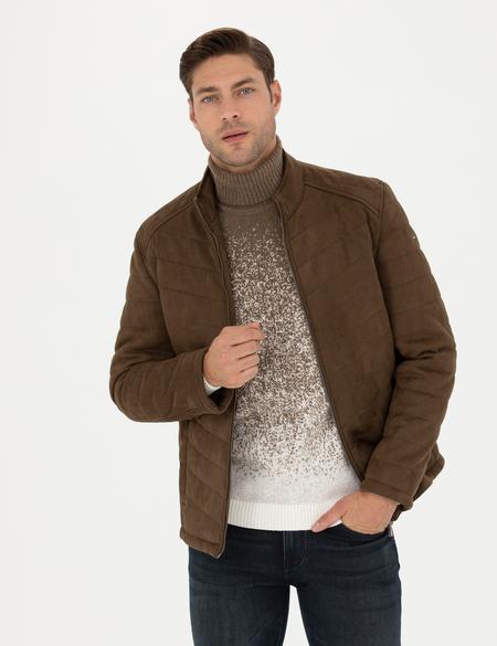 Haki Suni Deri Ceket - 50280257015