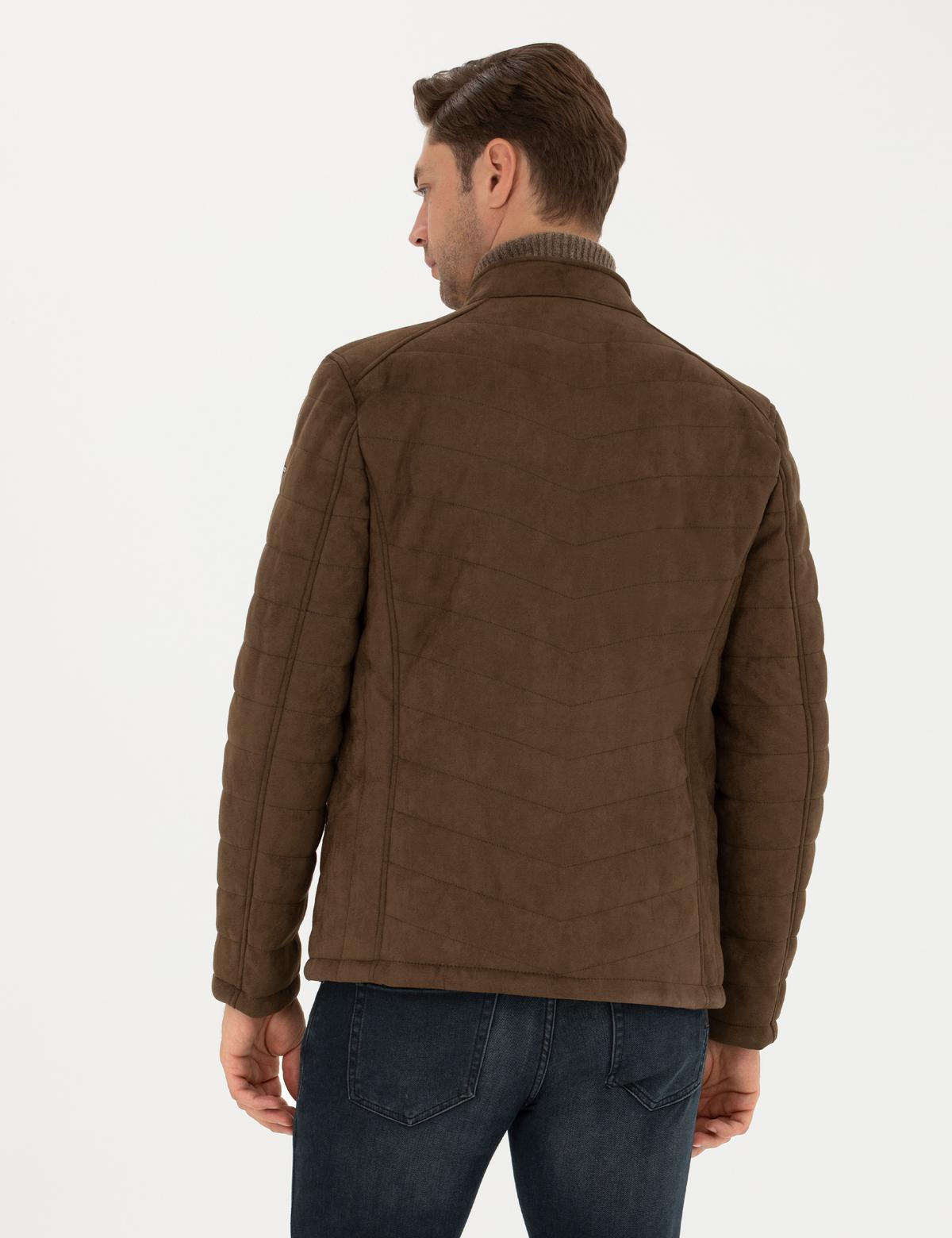 Haki Suni Deri Ceket - 50280257015