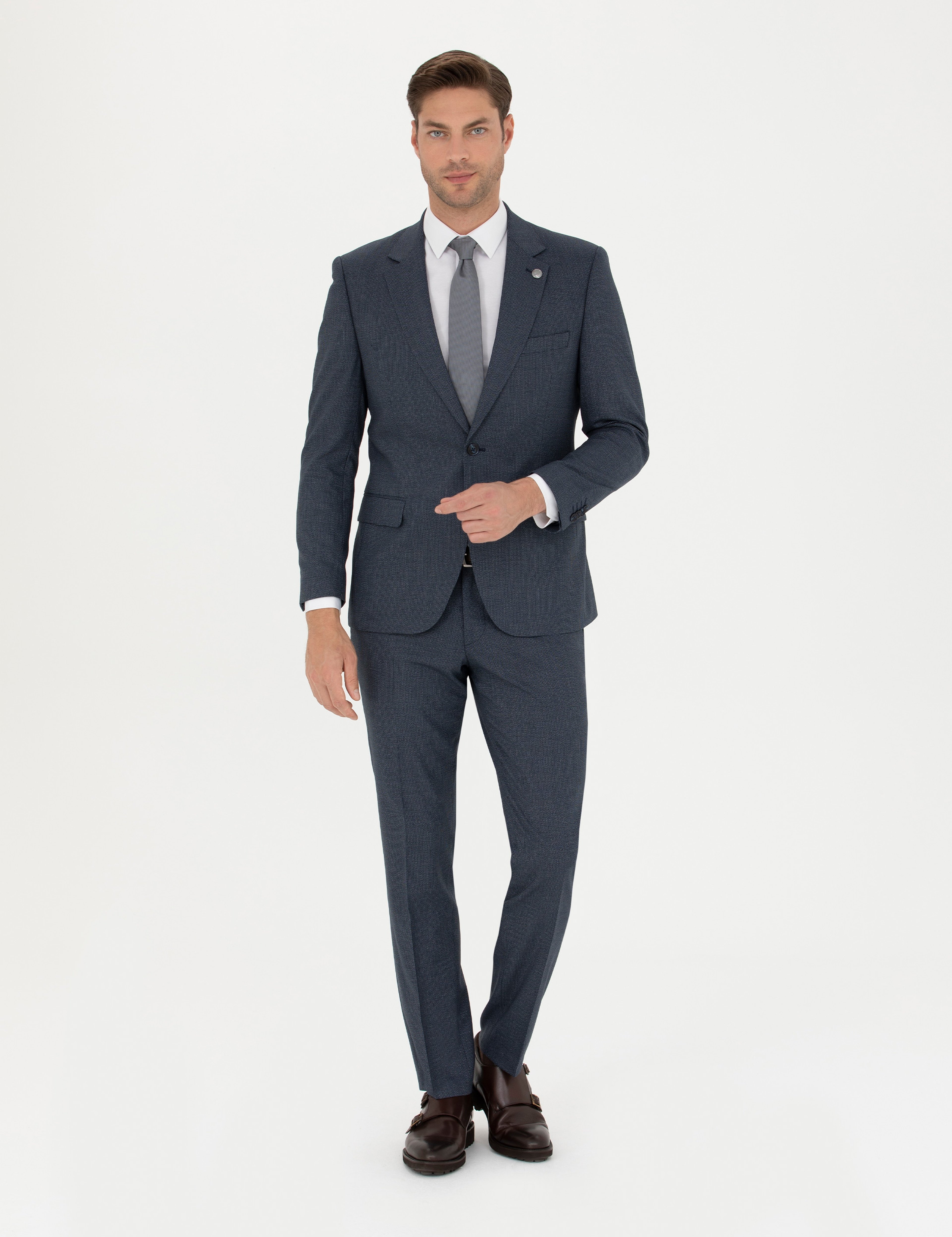 Lacivert Slim Fit Takım Elbise - Image 1