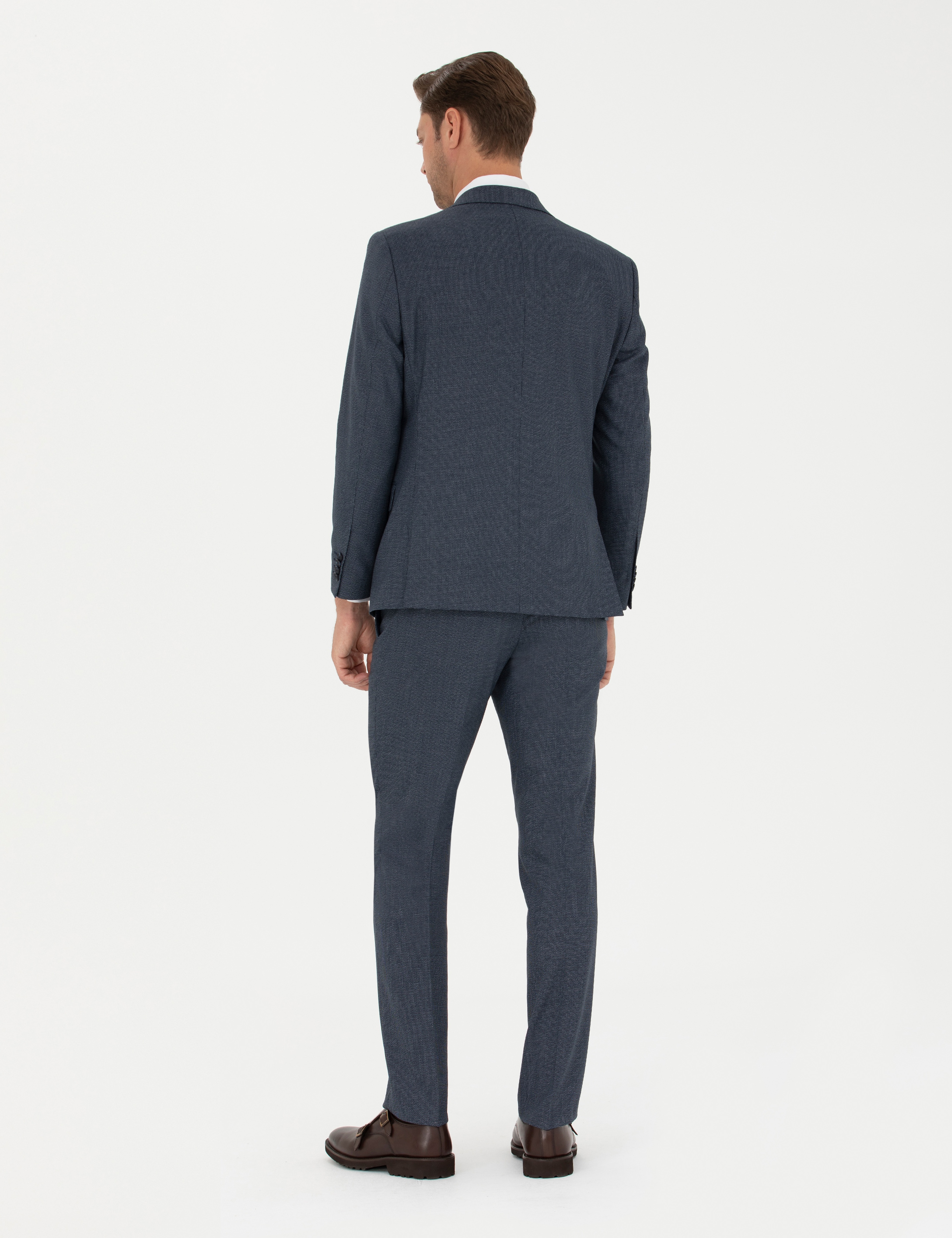 Lacivert Slim Fit Takım Elbise - Image 5