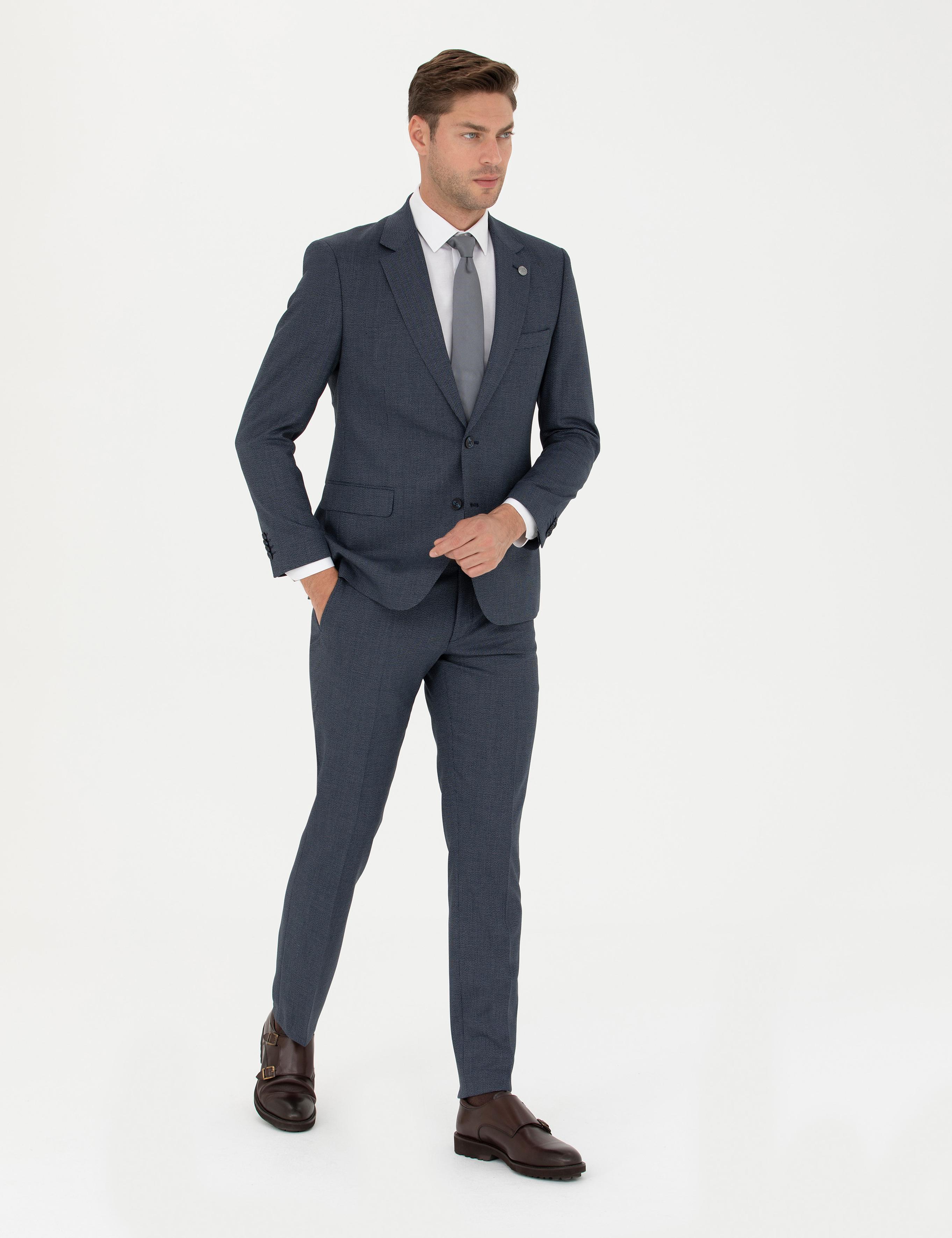 Lacivert Slim Fit Takım Elbise