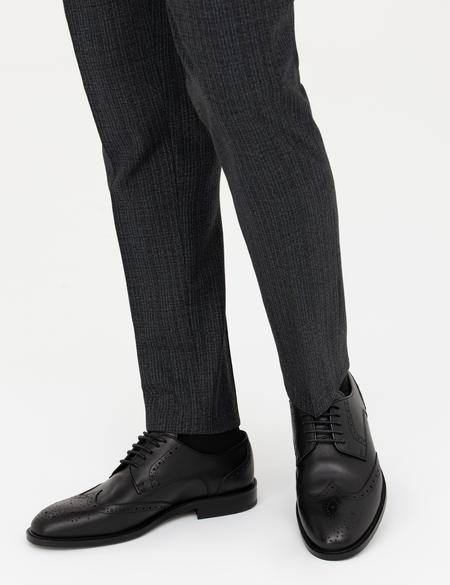 Siyah %100 Deri Klasik Ayakkabı - 50278963014