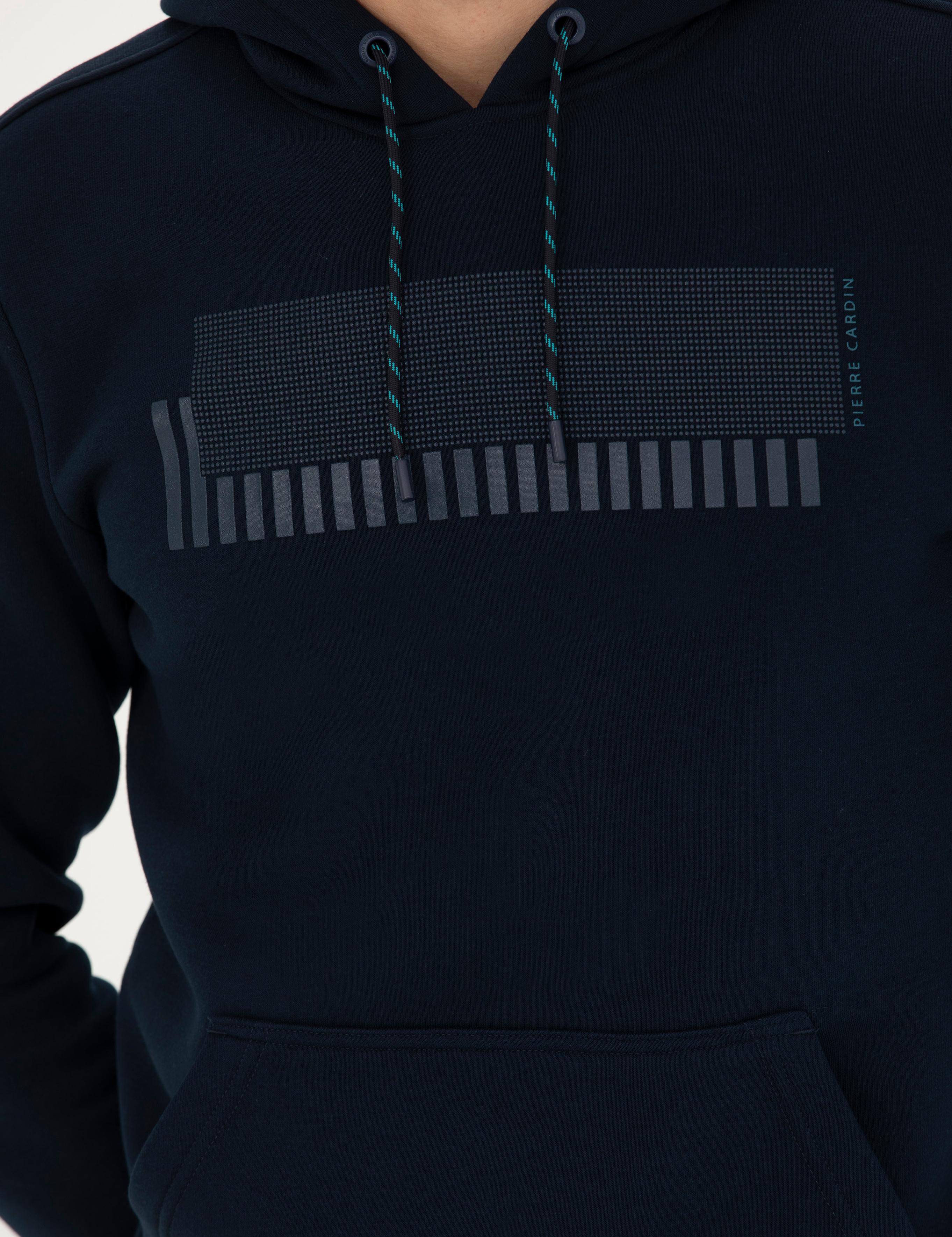 Lacivert Regular Fit Kapüşonlu Sweatshirt