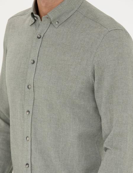 Yeşil Slim Fit Uzun Kollu Gömlek - 50280157037