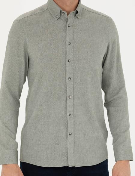 Yeşil Slim Fit Uzun Kollu Gömlek - 50280157037
