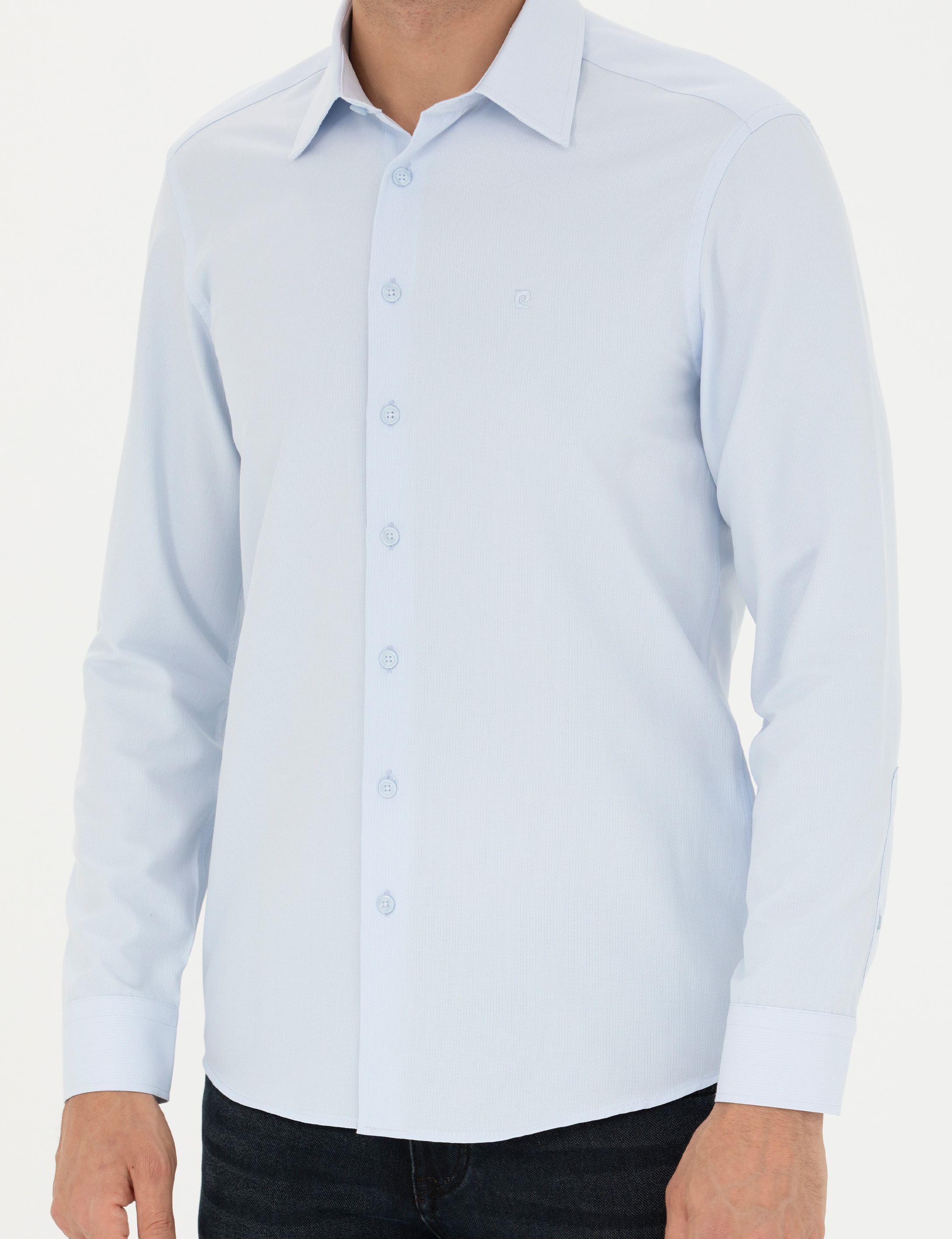 Pierre Cardin Mavi Slim Fit Uzun Kollu Gömlek görsel 6