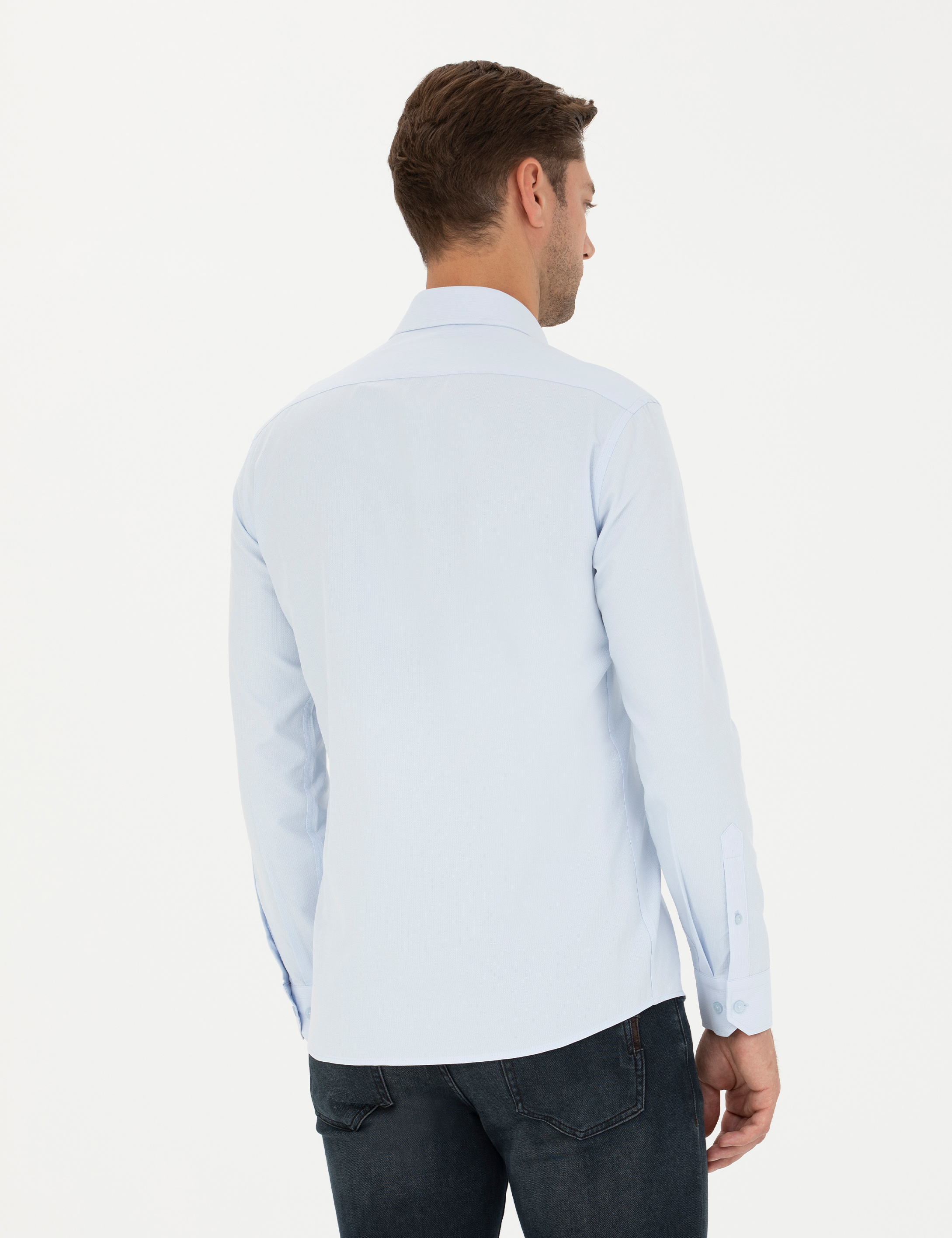 Pierre Cardin Mavi Slim Fit Uzun Kollu Gömlek görsel 5